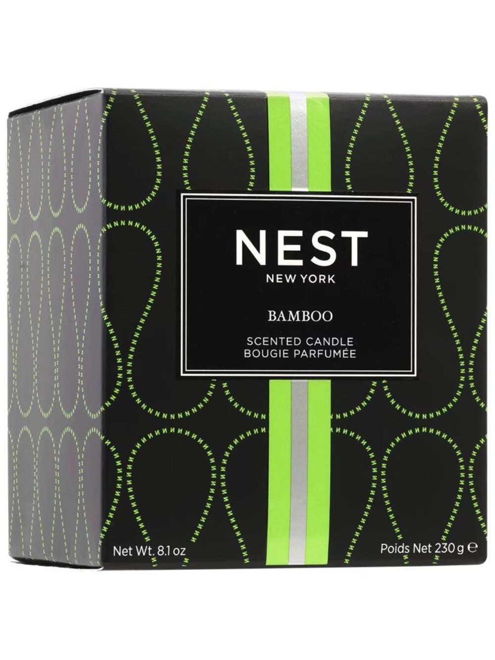 NEST Fragrances Bamboo Classic Candle 8.1 oz Etched Striped Glass Vessel